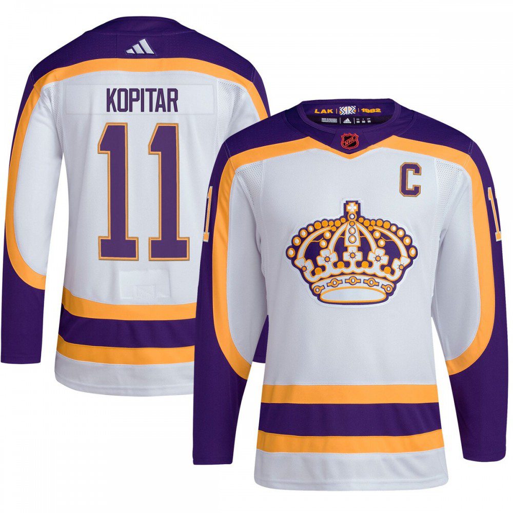 Anze Kopitar Los Angeles Kings adidas Reverse Retro 2.0 Authentic Player Jersey - White-Pro Kit Vault | Brand New 26/27 Sports Jerseys